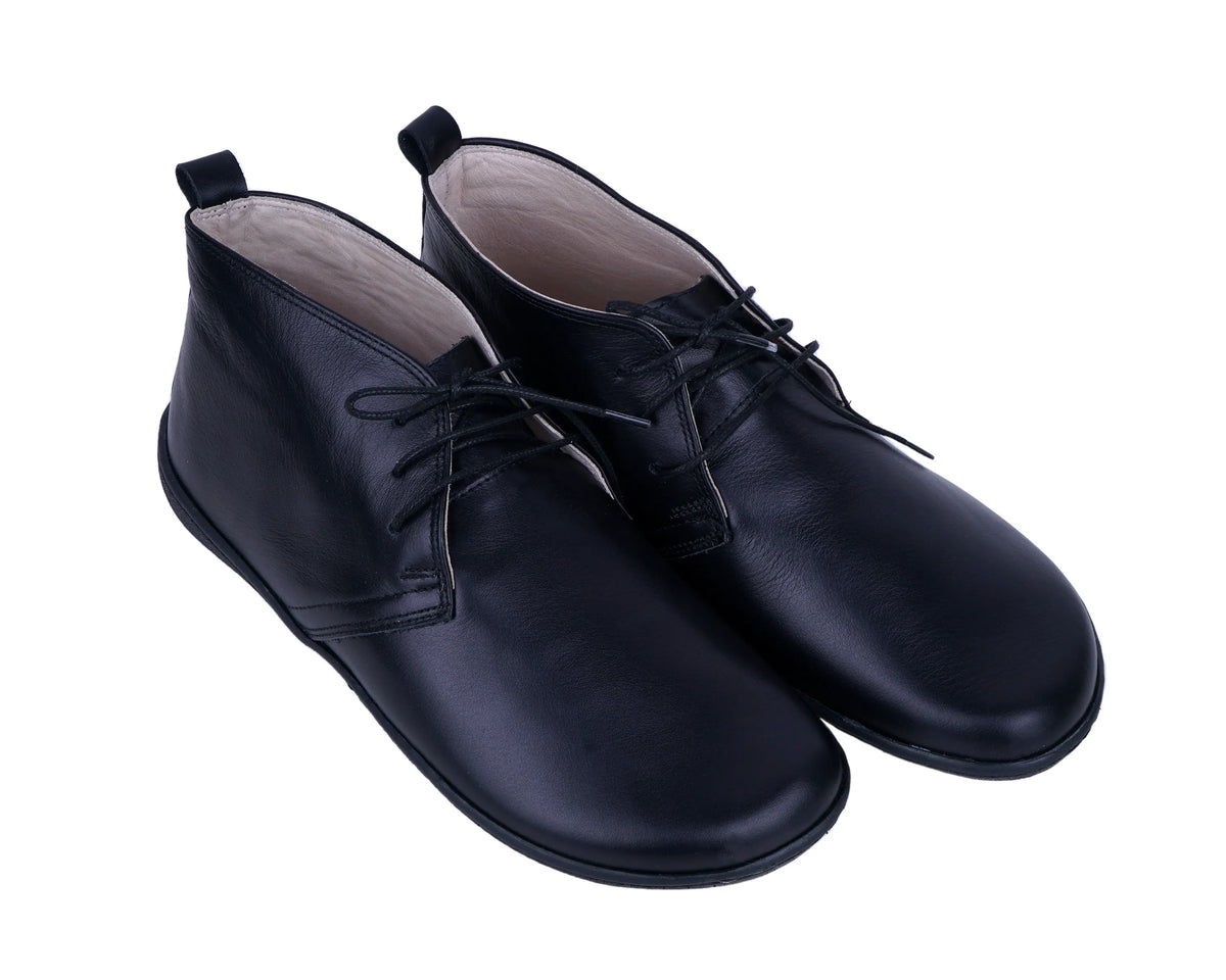 Smooth Barefoot Bootie Laces Shoes – 6 mm Rubber Sole – Black