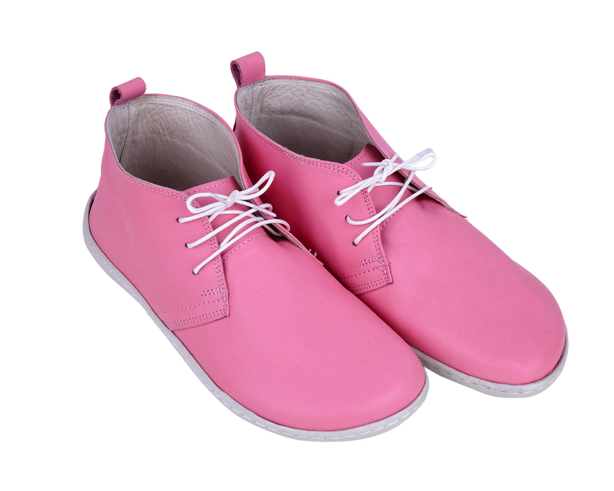 Smooth Barefoot Bootie Laces Shoes – 6mm Rubber Sole – Pink