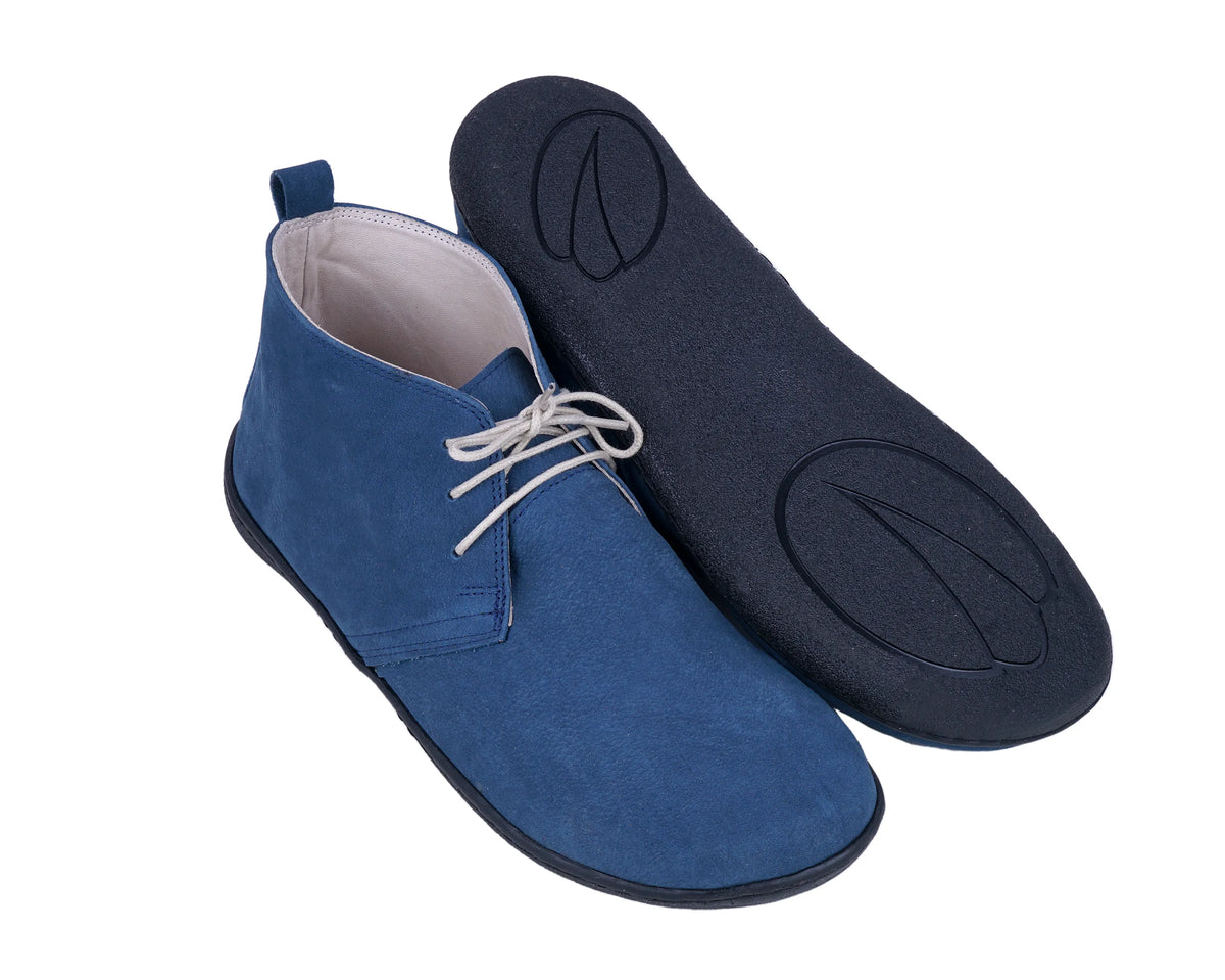 Nubuck Barefoot Bootie Laces Shoes – 6mm Rubber Sole – Jeans