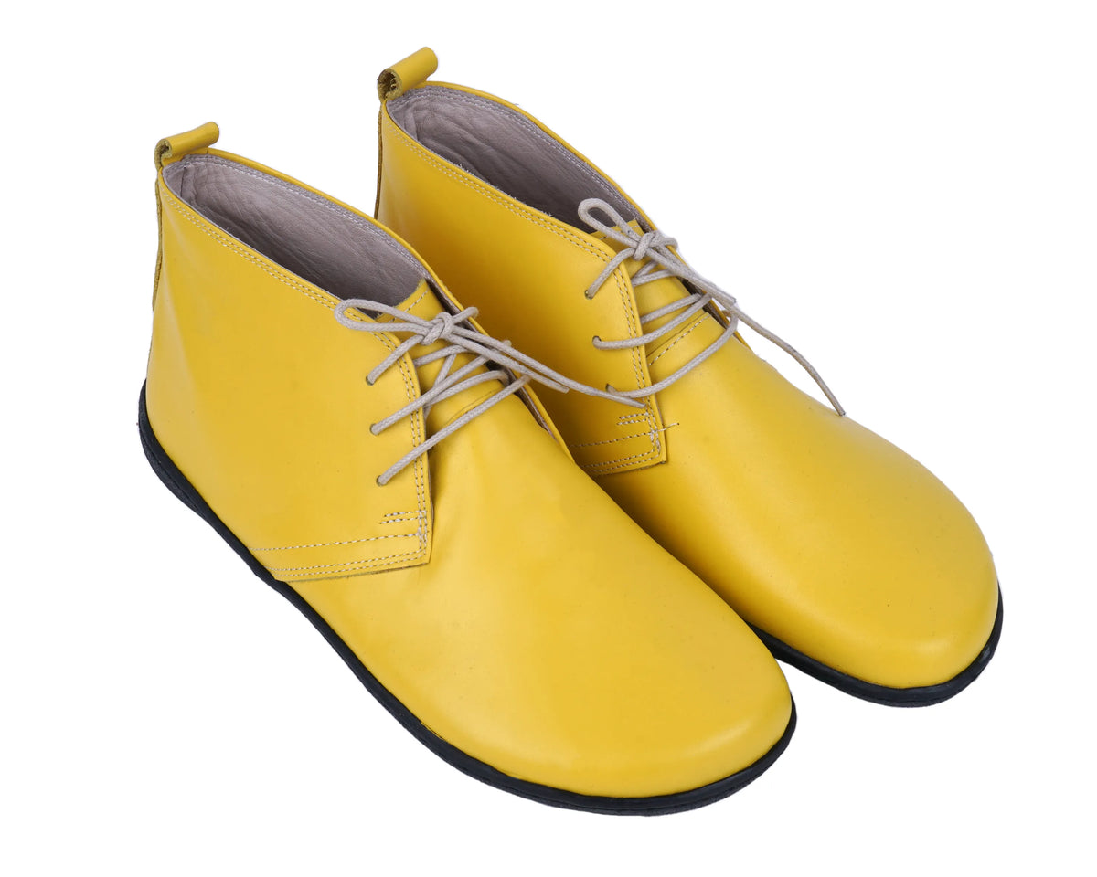 Smooth Barefoot Bootie Laces Shoes – 6 mm Rubber Sole – Yellow