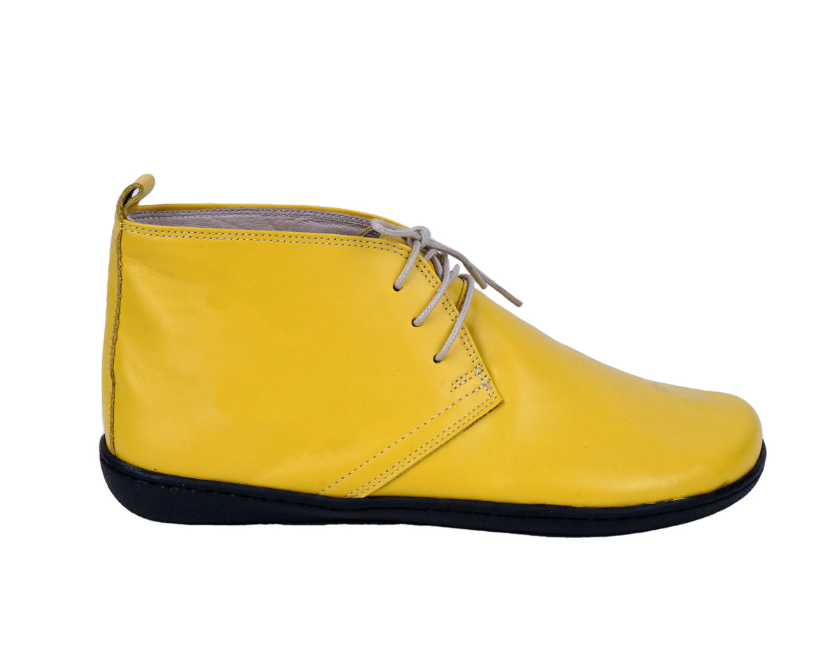 Smooth Barefoot Bootie Laces Shoes – 6 mm Rubber Sole – Yellow