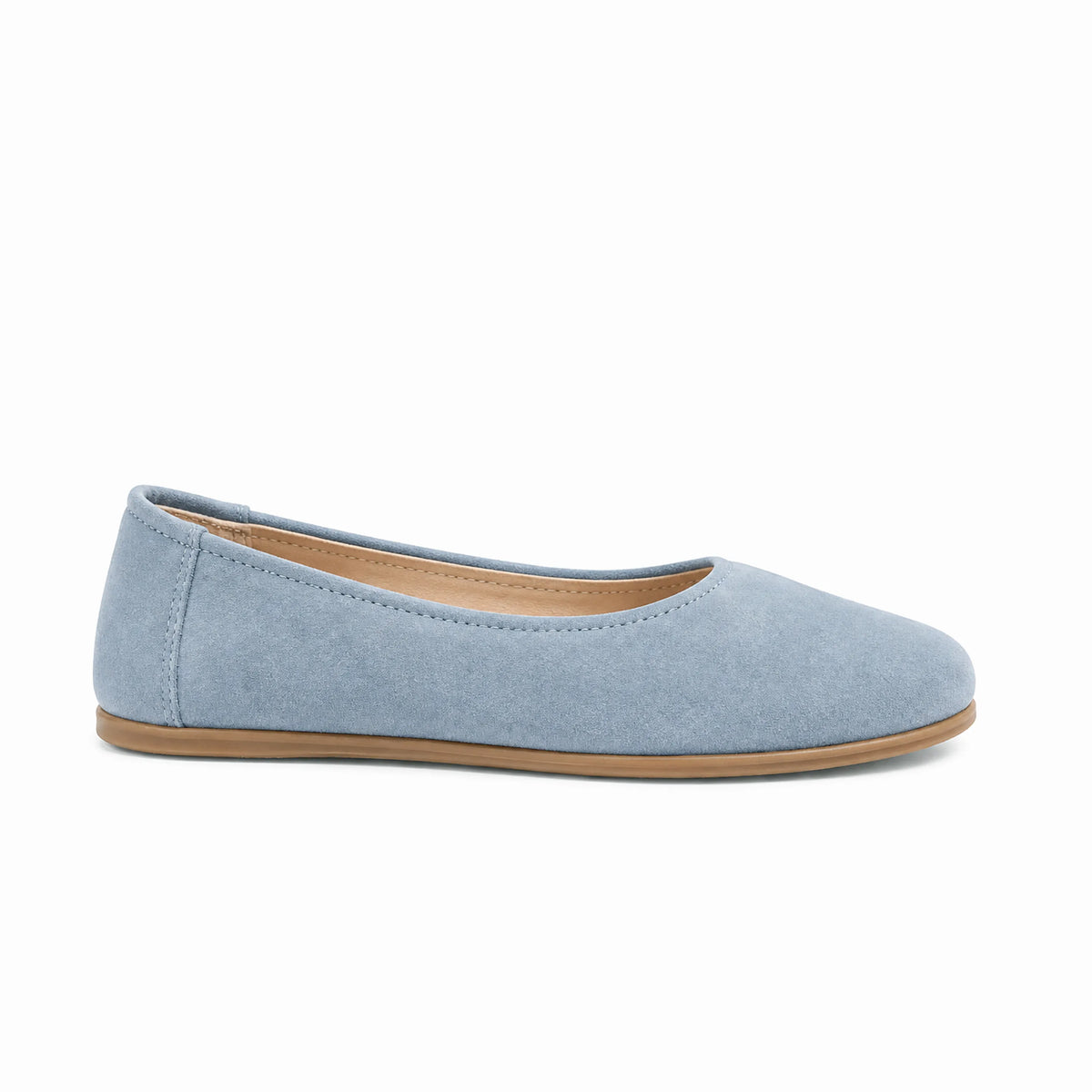 Suede Barefoot Ballet Shoes – Classic Sole — Leather Sole – Baby Blue