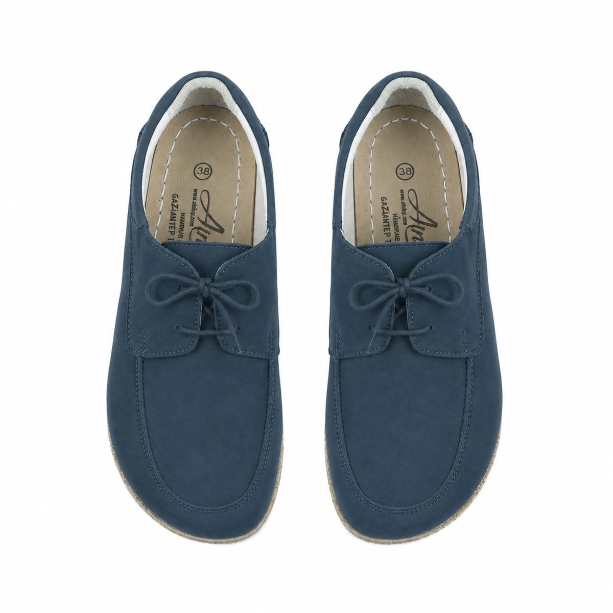 Nubuck Barefoot Laces Penny Loafer Shoes – Classic Sole — Leather Sole – Jeans