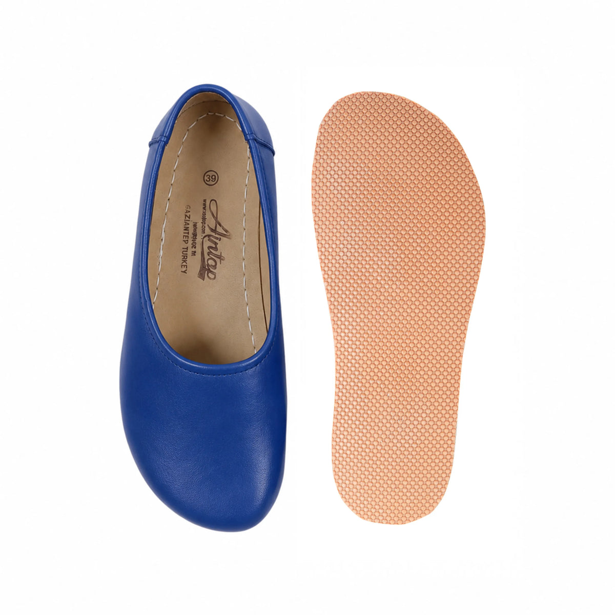Smooth Barefoot Ballet Shoes – Rubber Sole – Bright Blue