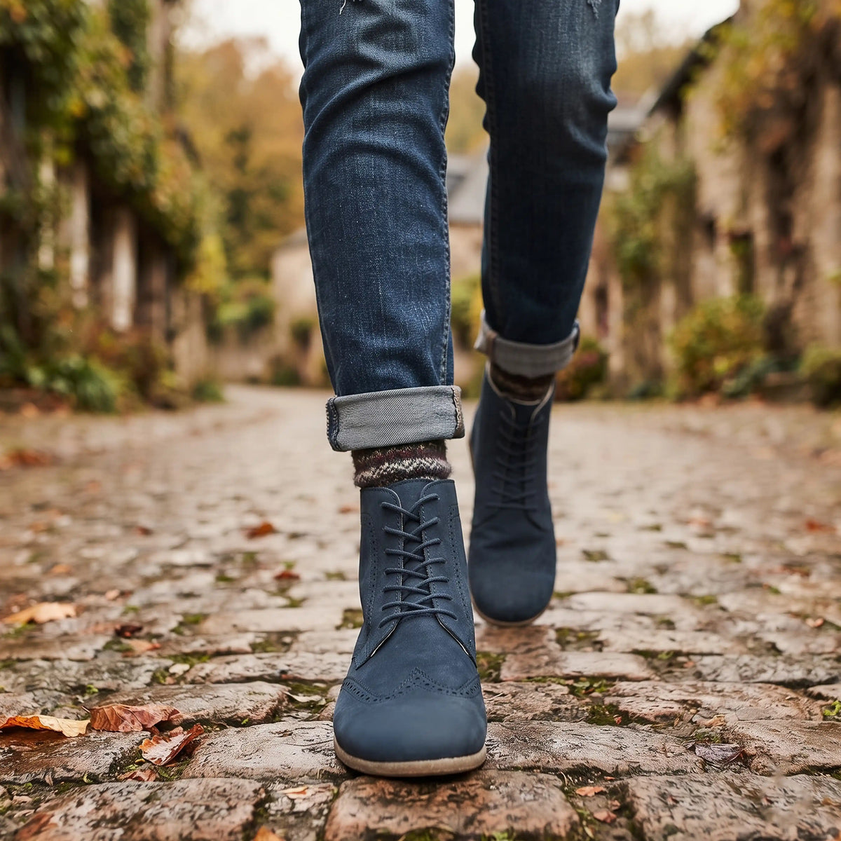 Nubuck Barefoot Moccasin Boots Shoes – Classic Sole — Leather Sole – Jeans