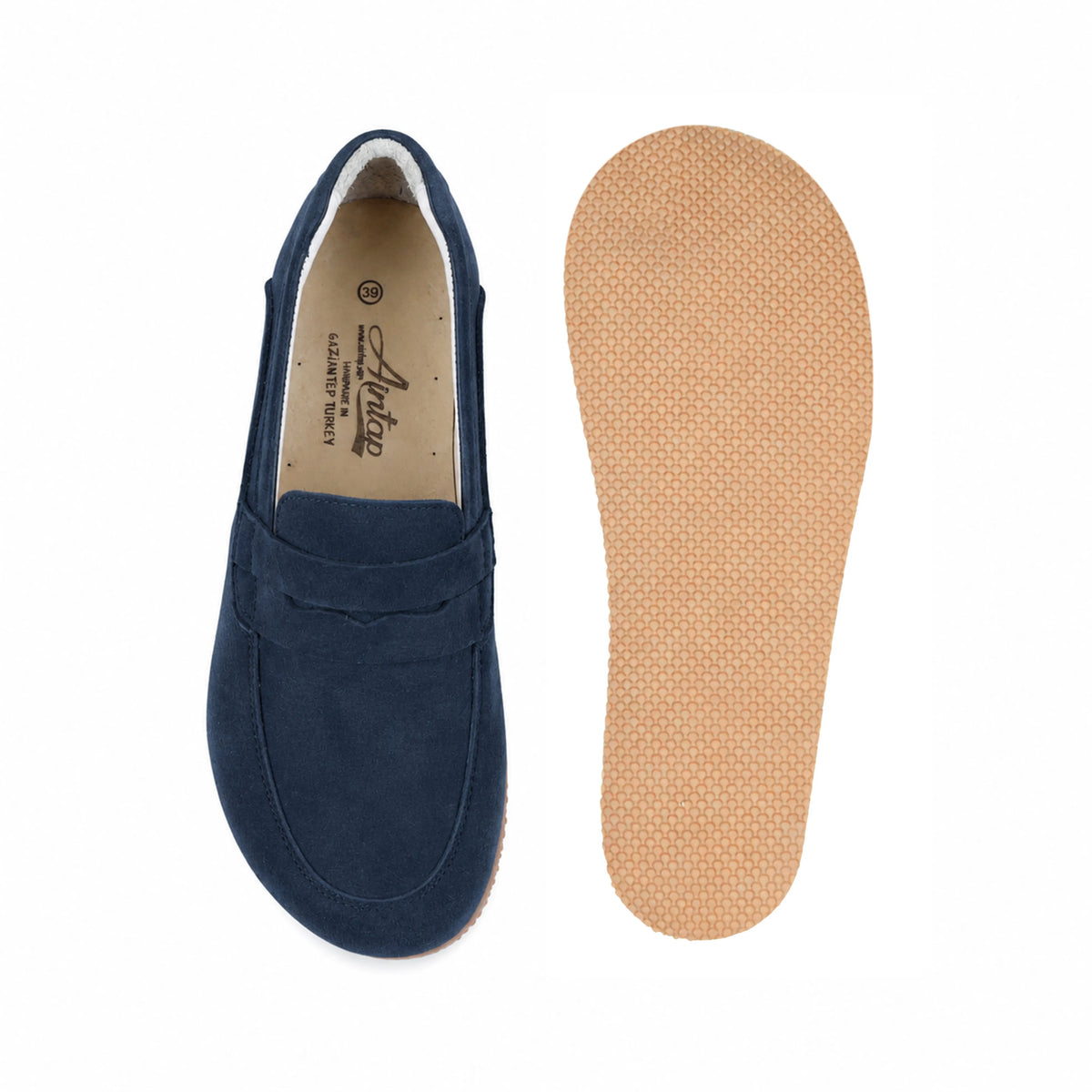 Nubuck Barefoot Penny Loafer Shoes – Rubber Sole – Jeans