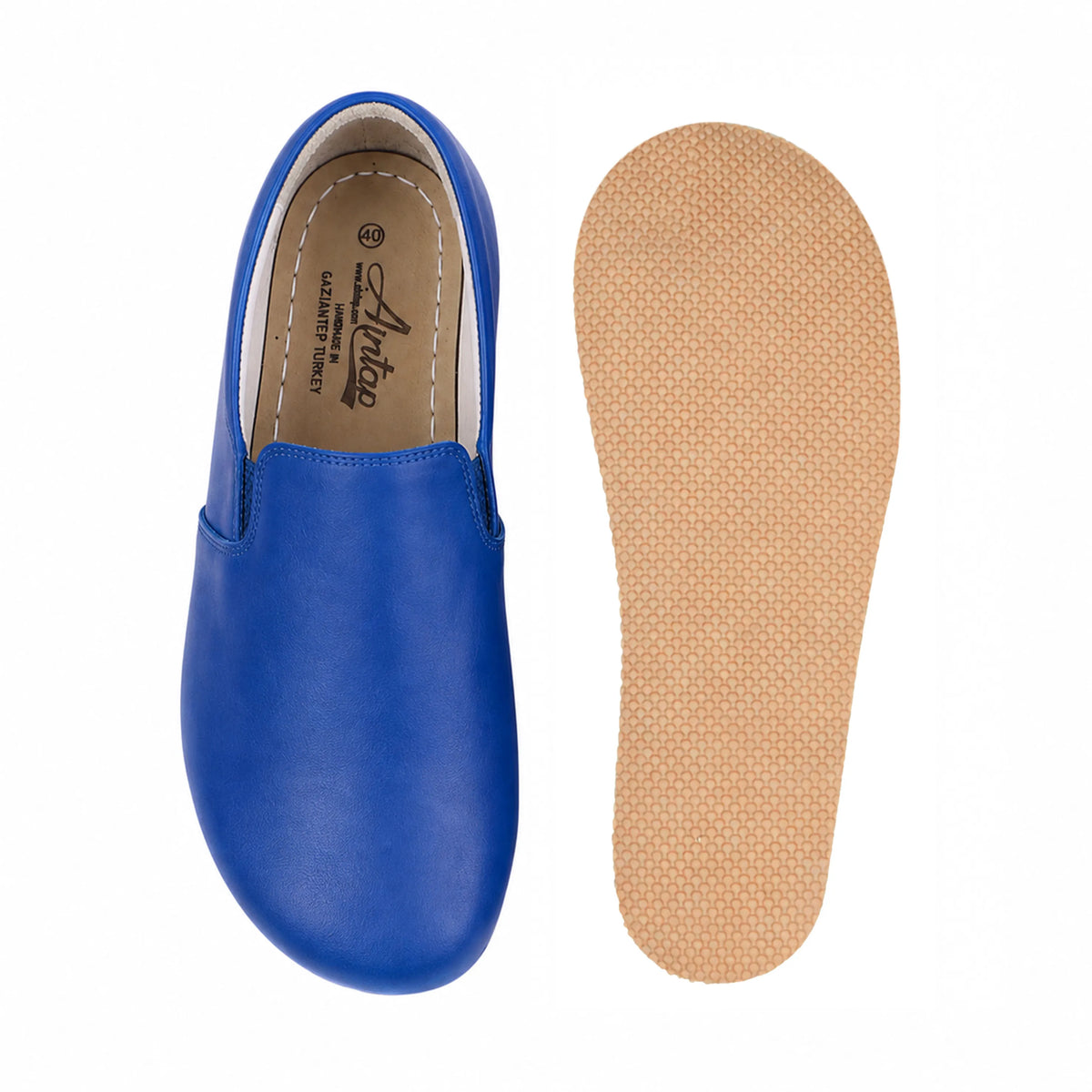 Smooth Barefoot Slip-On Shoes – Rubber Sole – Bright Blue