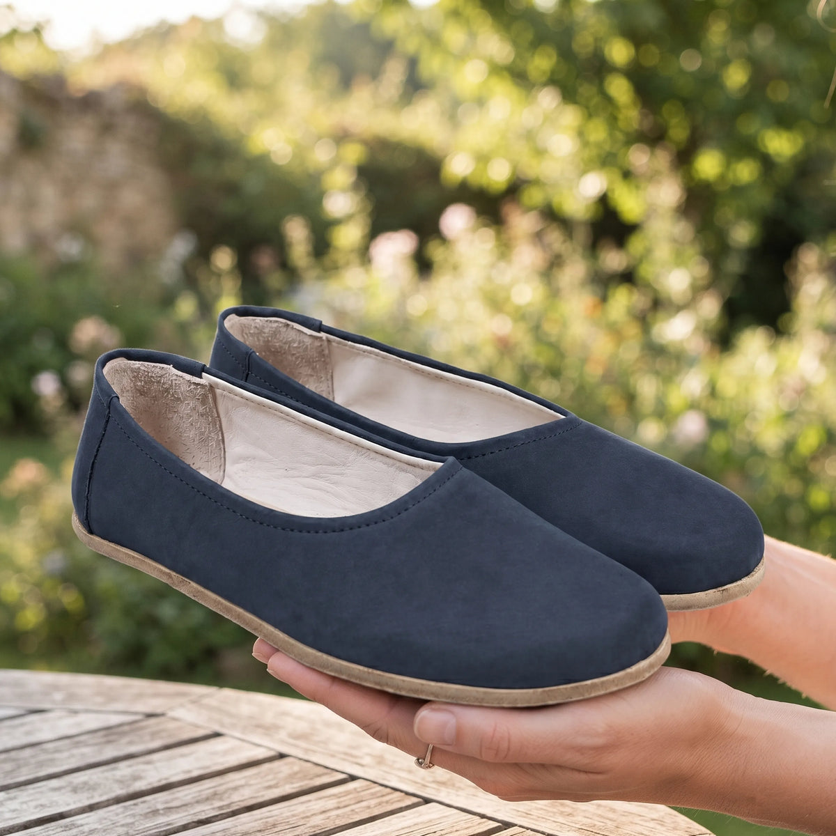 Nubuck Barefoot Ballet Shoes – Classic Sole — Leather Sole – Jeans