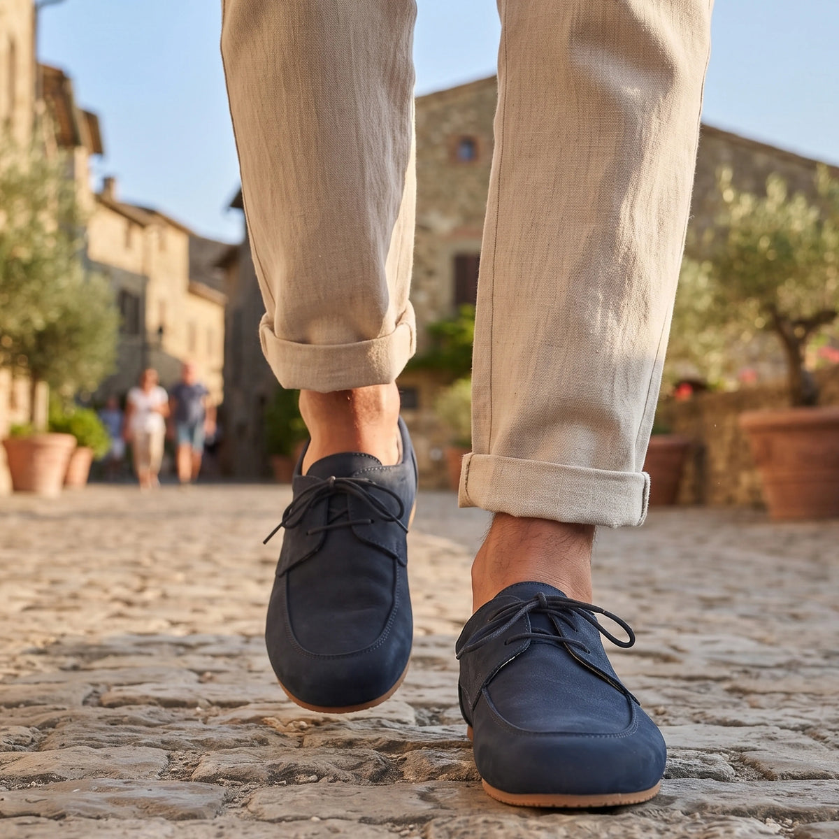 Nubuck Barefoot Laces Penny Loafer Shoes – Rubber Sole – Jeans