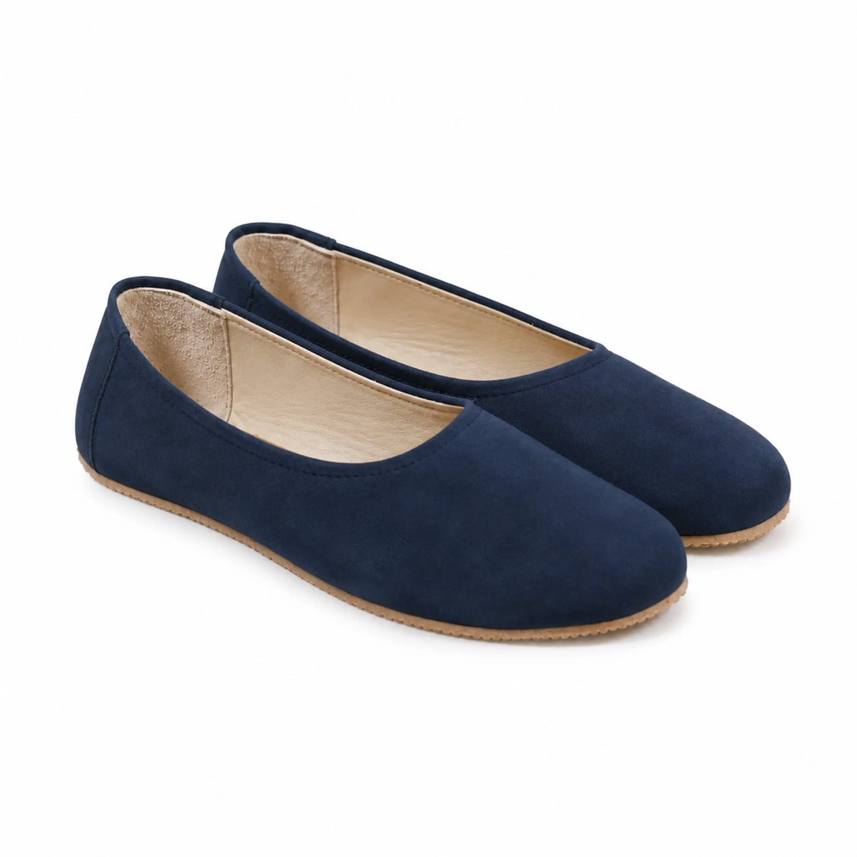 Suede Barefoot Ballet Shoes – Rubber Sole – Navy Blue