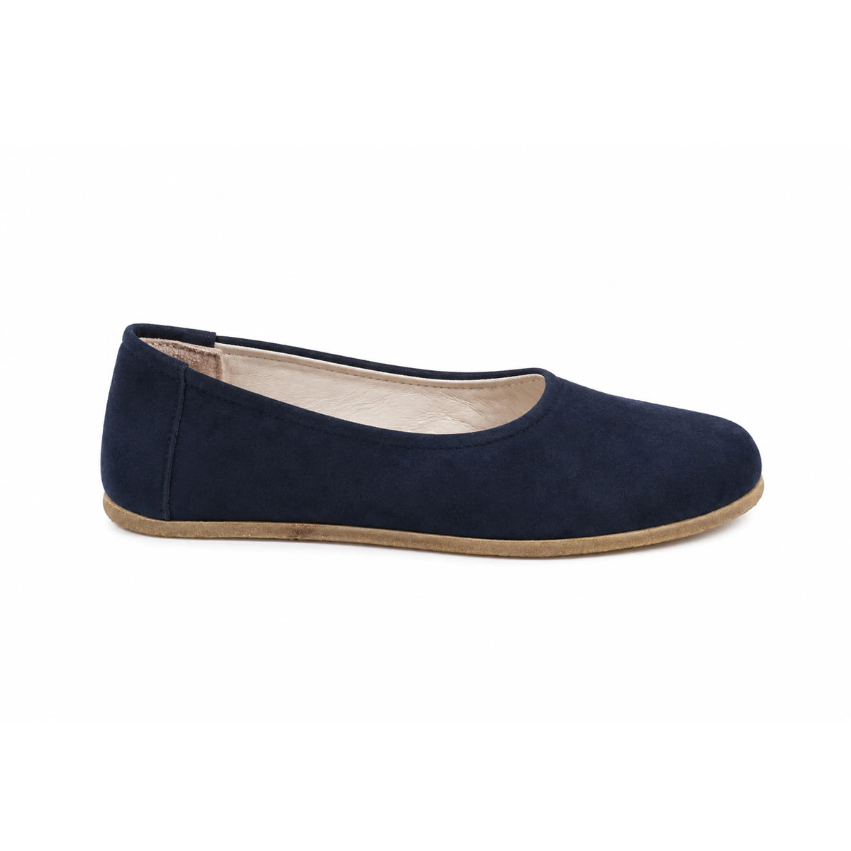 Suede Barefoot Ballet Shoes – Classic Sole — Leather Sole – Navy Blue
