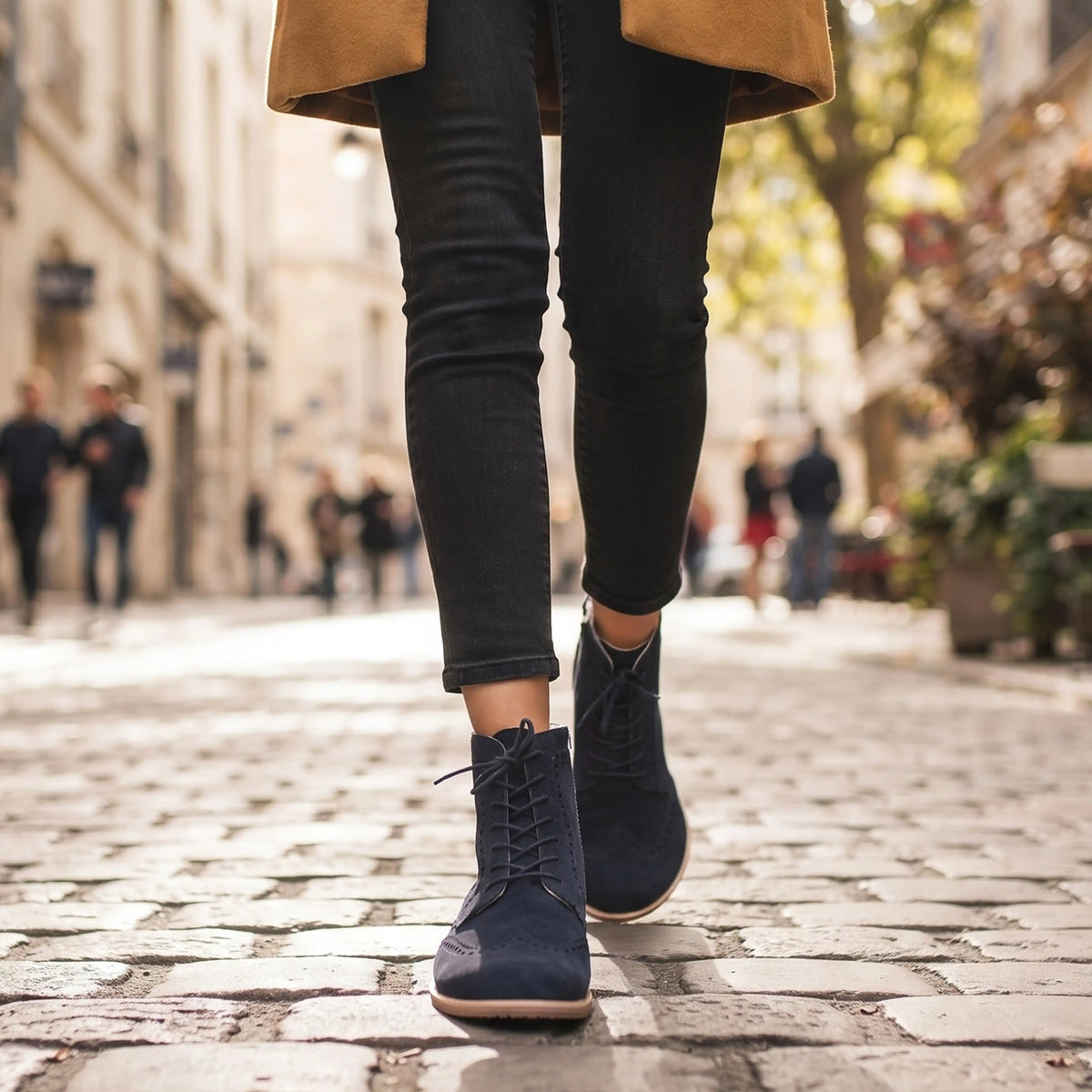 Suede Barefoot Moccasin Boots Shoes – Eva Outsole – Navy Blue
