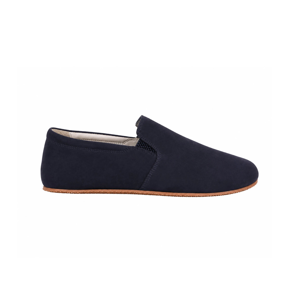 Nubuck Barefoot Slip-On Shoes – Rubber Sole – Navy Blue