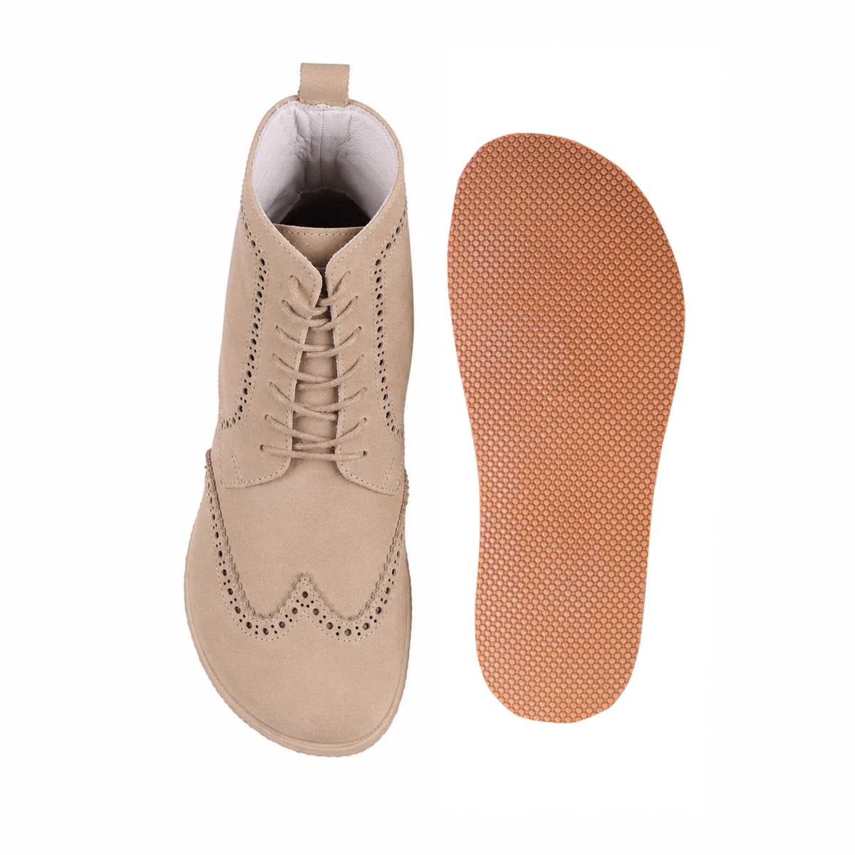 Nubuck Barefoot Moccasin Boots Shoes – Eva Outsole – Cream