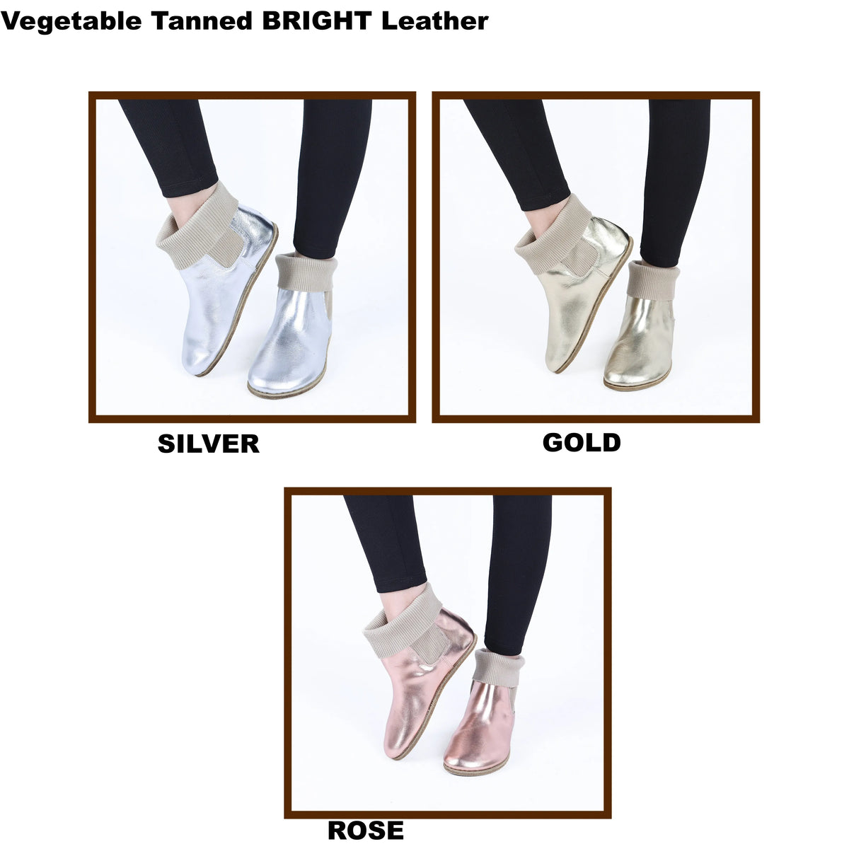 Bright Barefoot Socks Chelsea Shoes – Classic Sole — Leather Sole – Gold