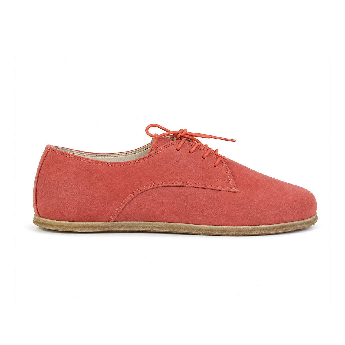 Suede Barefoot Oxford Shoes – Classic Sole — Leather Sole – Pink