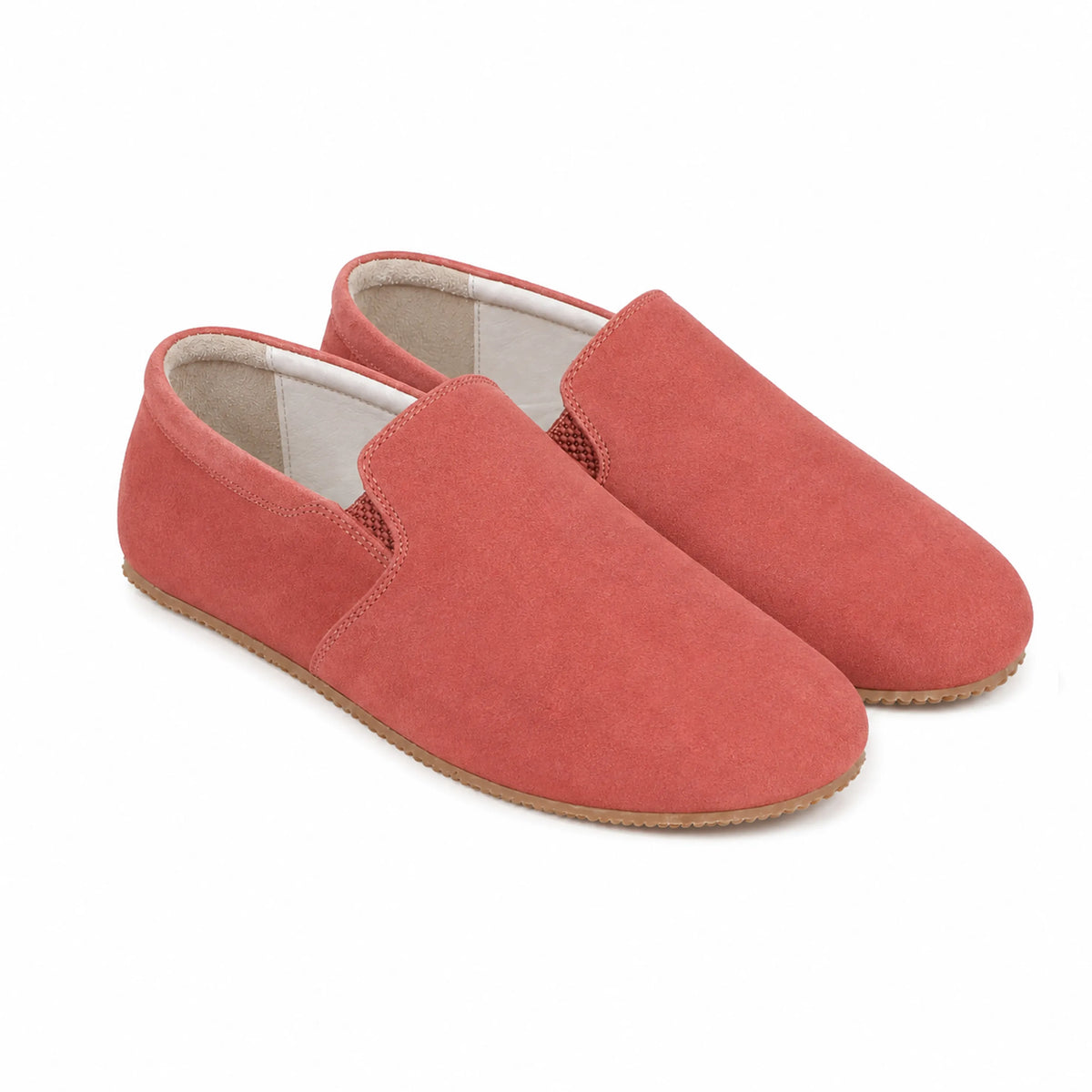 Suede Barefoot Slip-On Shoes – Rubber Sole – Pink