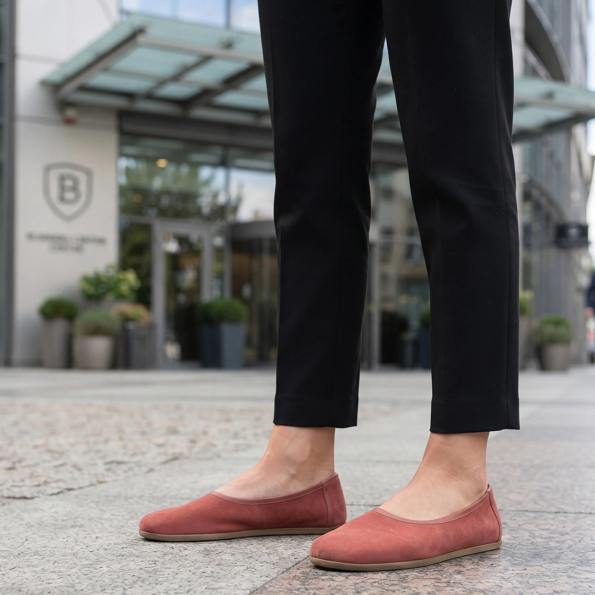 Suede Barefoot Ballet Shoes – Classic Sole — Leather Sole – Pink