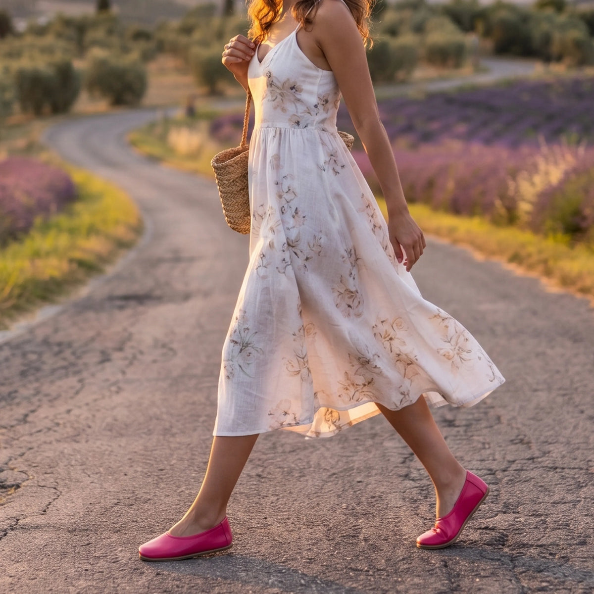 Smooth Barefoot Ballet Shoes – Classic Sole — Leather Sole – Fuscia
