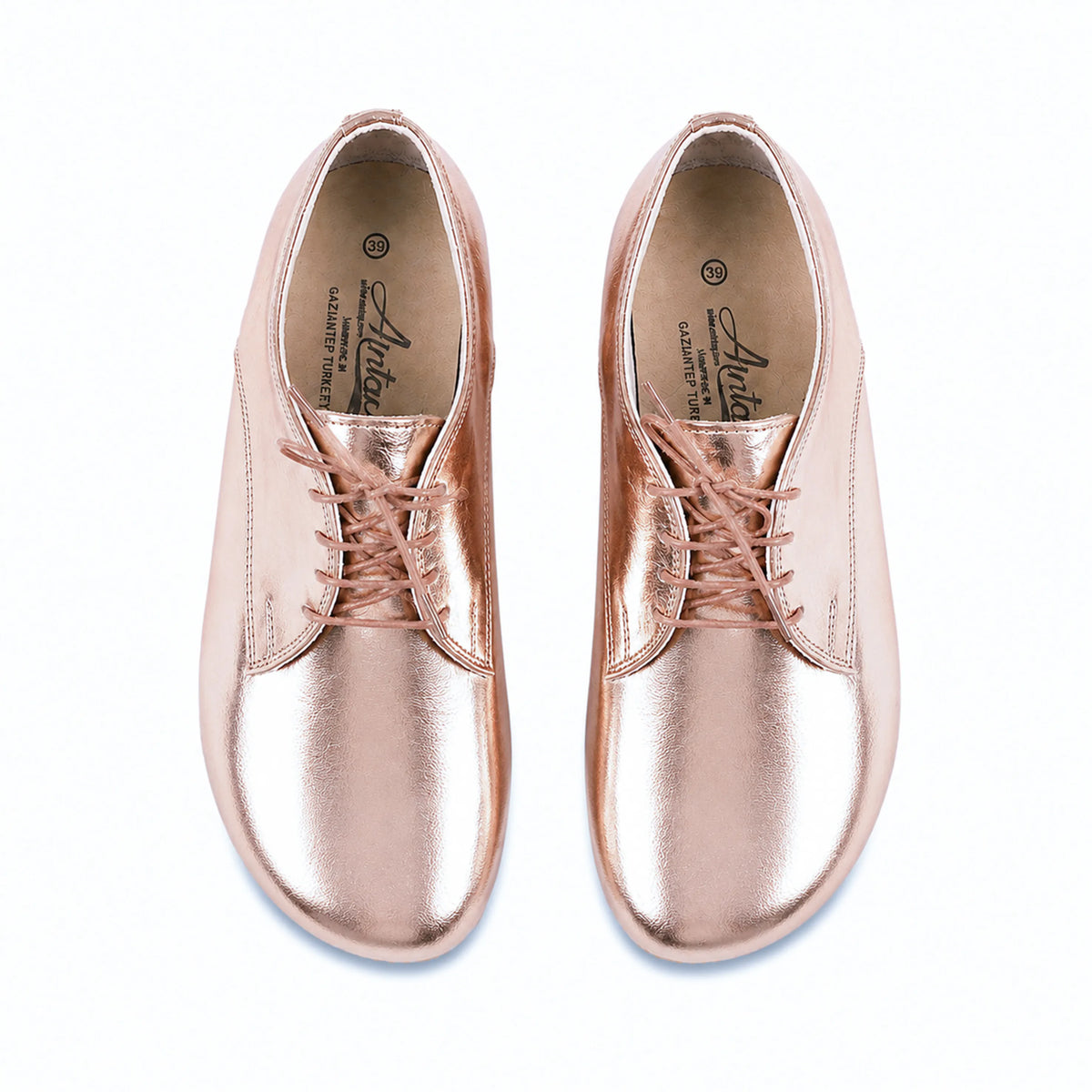 Bright Barefoot Oxford Shoes – Rubber Sole – Rose Gold