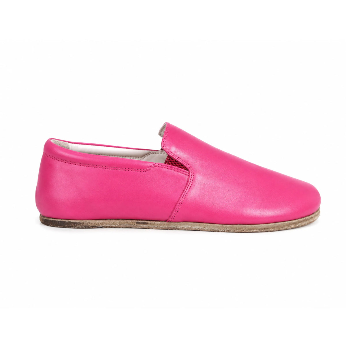 Smooth Barefoot Slip-On Shoes – Classic Sole — Leather Sole – Fuscia