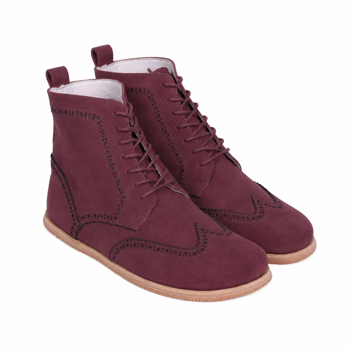 Nubuck Barefoot Moccasin Boots Shoes – Eva Outsole – Burgundy