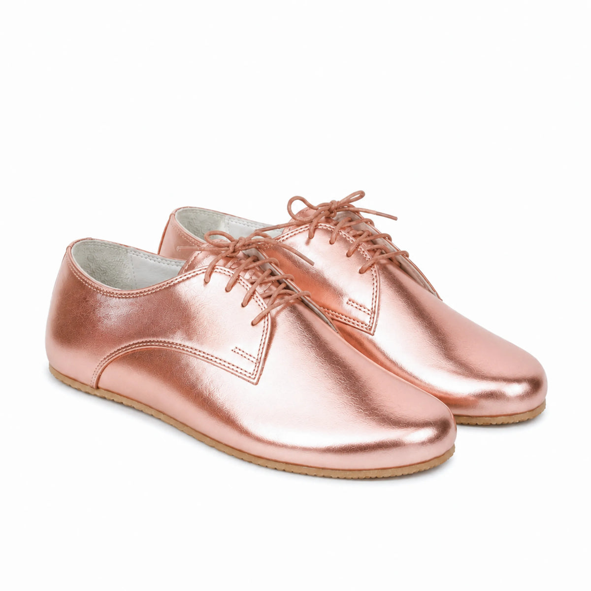 Bright Barefoot Oxford Shoes – Rubber Sole – Rose Gold