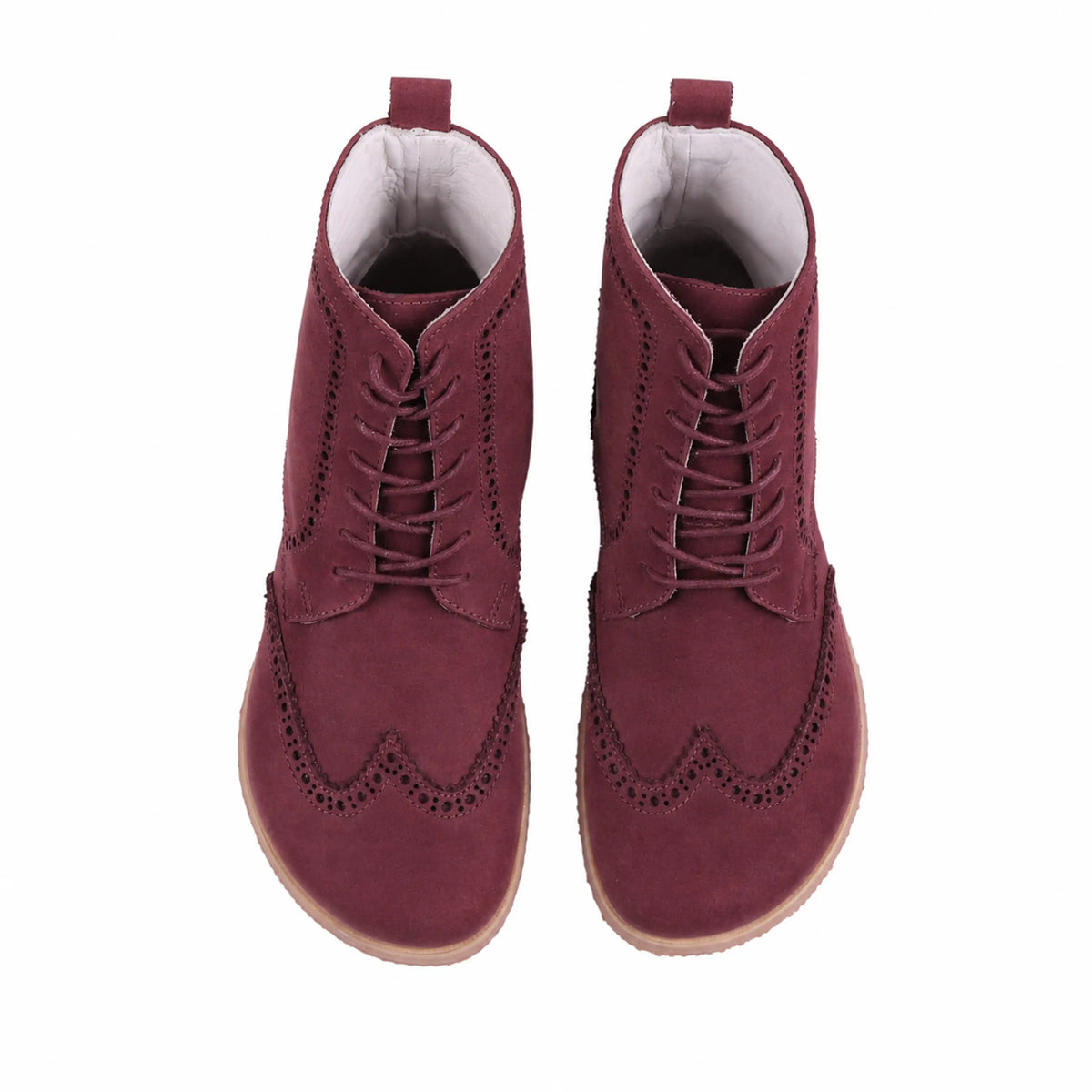Nubuck Barefoot Moccasin Boots Shoes – Eva Outsole – Burgundy