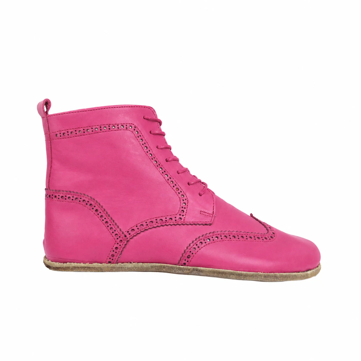 Smooth Barefoot Moccasin Boots Shoes – Classic Sole — Leather Sole – Fuscia