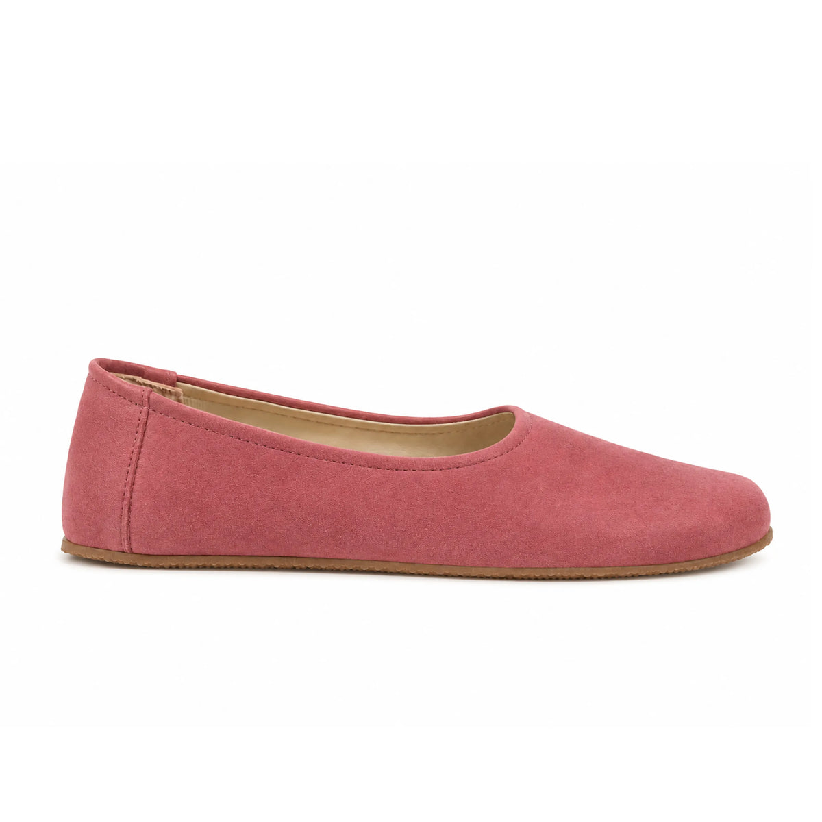 Suede Barefoot Ballet Shoes – Rubber Sole – Candy Pink