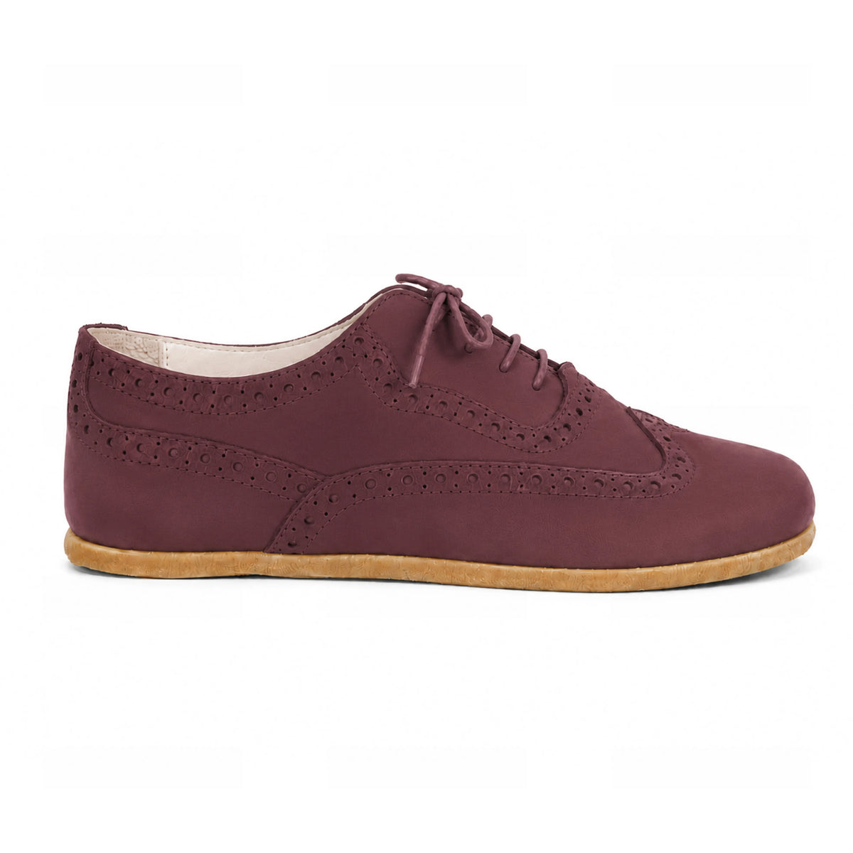 Nubuck Barefoot Moccasin Shoes – Classic Sole — Leather Sole – Burgundy