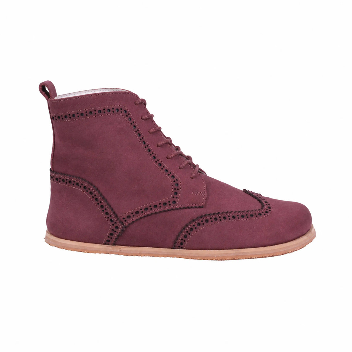Nubuck Barefoot Moccasin Boots Shoes – Eva Outsole – Burgundy