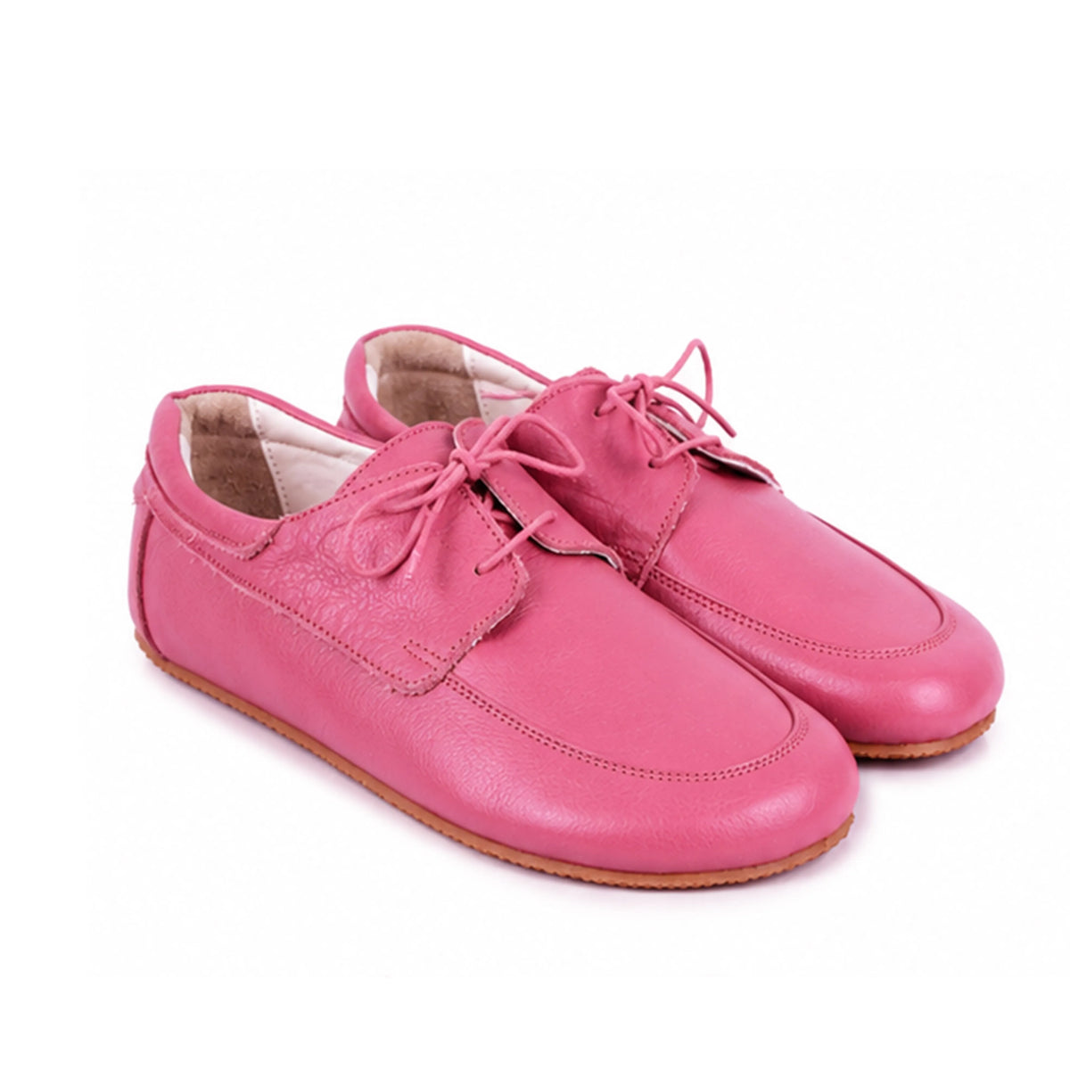 Smooth Barefoot Laces Penny Loafer Shoes – Rubber Sole – Fuscia