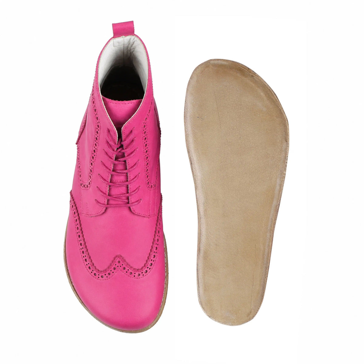 Smooth Barefoot Moccasin Boots Shoes – Classic Sole — Leather Sole – Fuscia