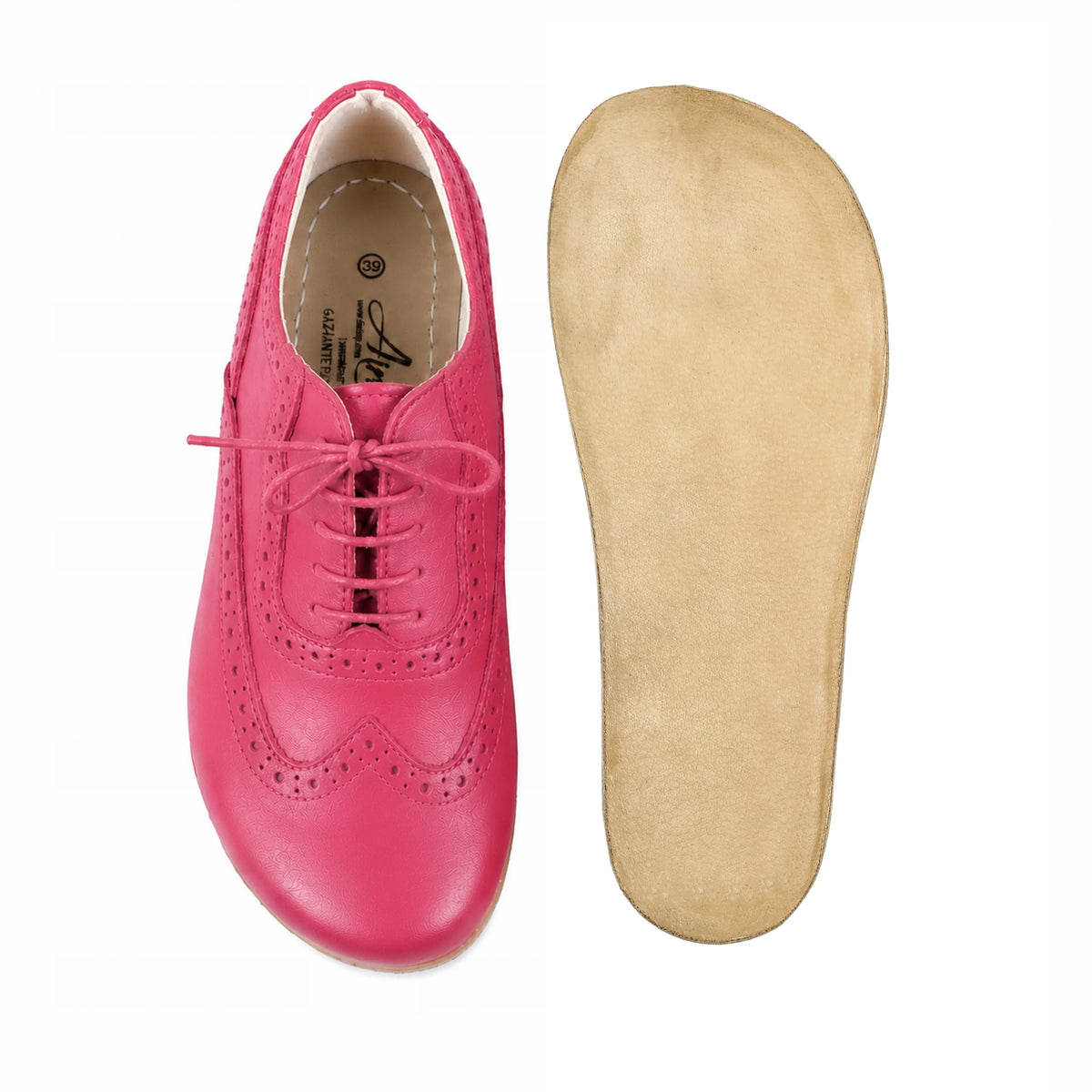 Smooth Barefoot Moccasin Shoes – Classic Sole — Leather Sole – Fuscia