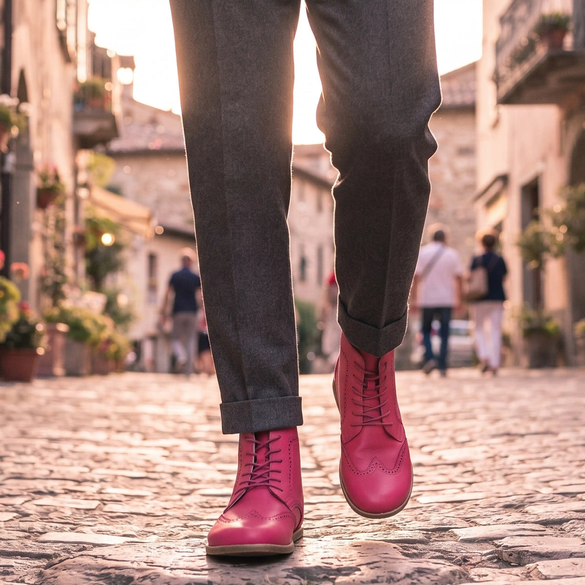 Smooth Barefoot Moccasin Boots Shoes – Classic Sole — Leather Sole – Fuscia