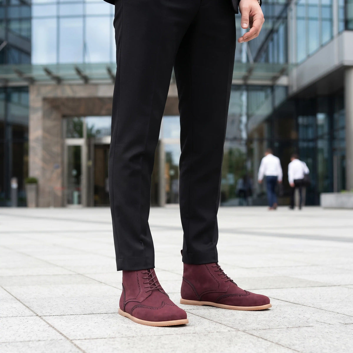 Nubuck Barefoot Moccasin Boots Shoes – Eva Outsole – Burgundy