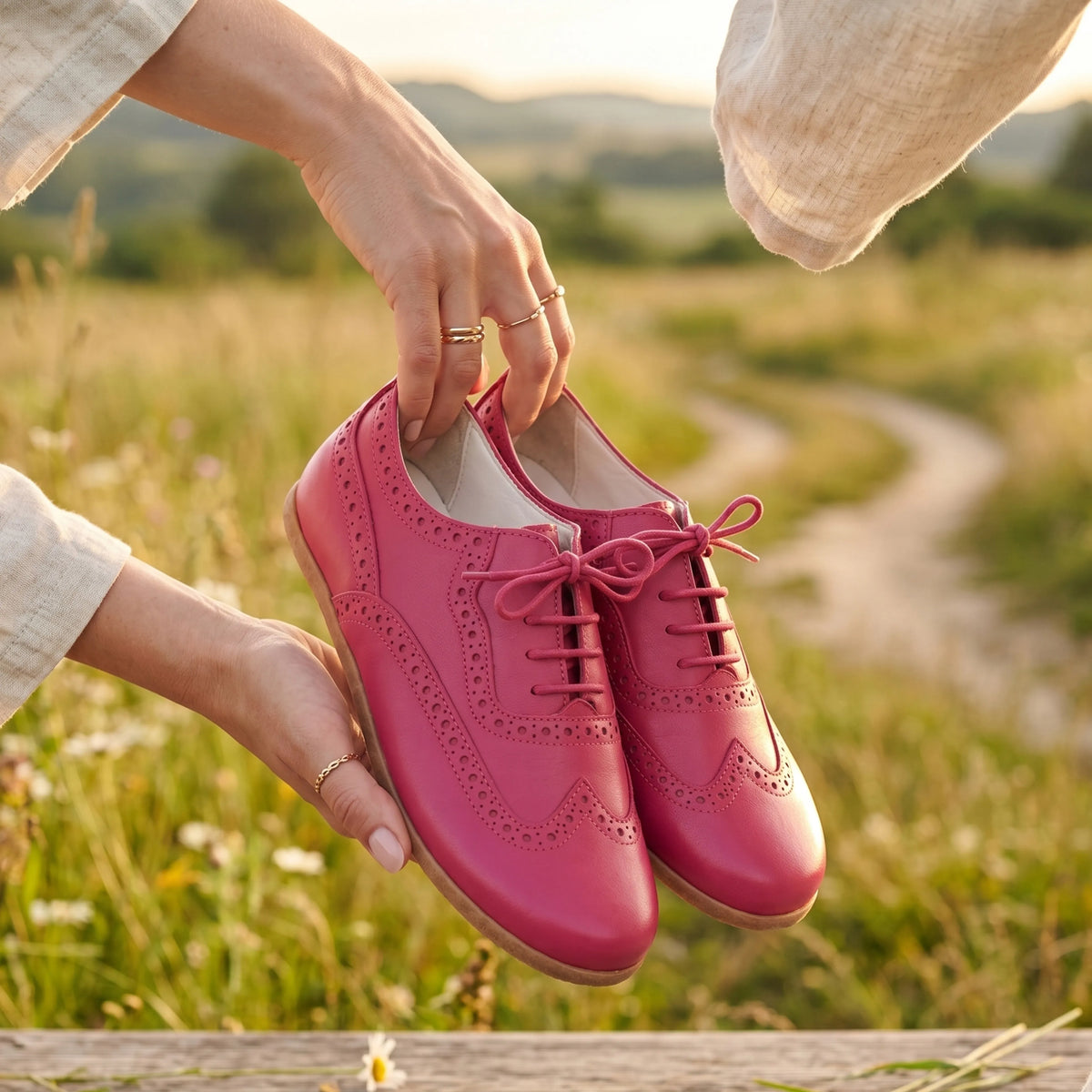 Smooth Barefoot Moccasin Shoes – Classic Sole — Leather Sole – Fuscia