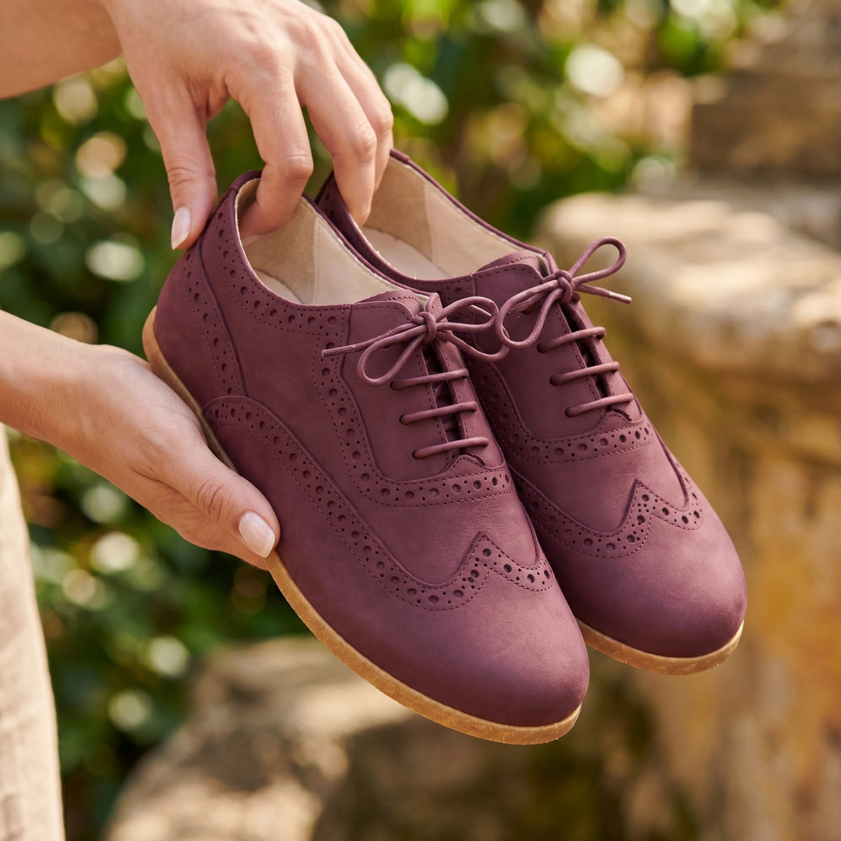 Nubuck Barefoot Moccasin Shoes – Classic Sole — Leather Sole – Burgundy