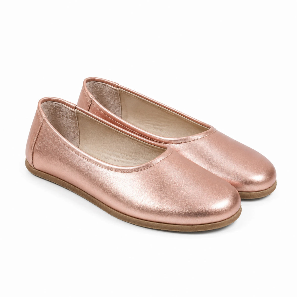 Bright Barefoot Ballet Shoes – Classic Sole — Leather Sole – Rose Gold
