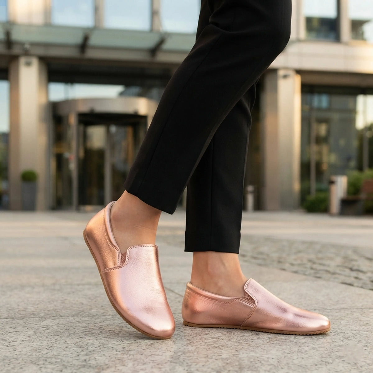 Bright Barefoot Slip-On Shoes – Rubber Sole – Rose Gold
