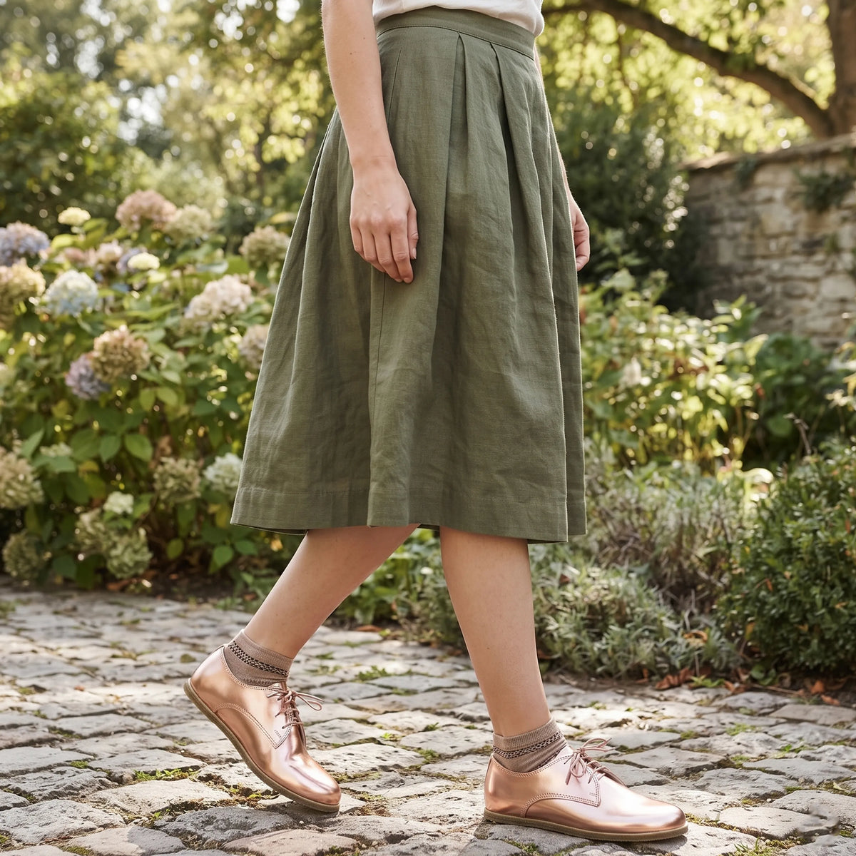 Bright Barefoot Oxford Shoes – Classic Sole — Leather Sole – Rose Gold