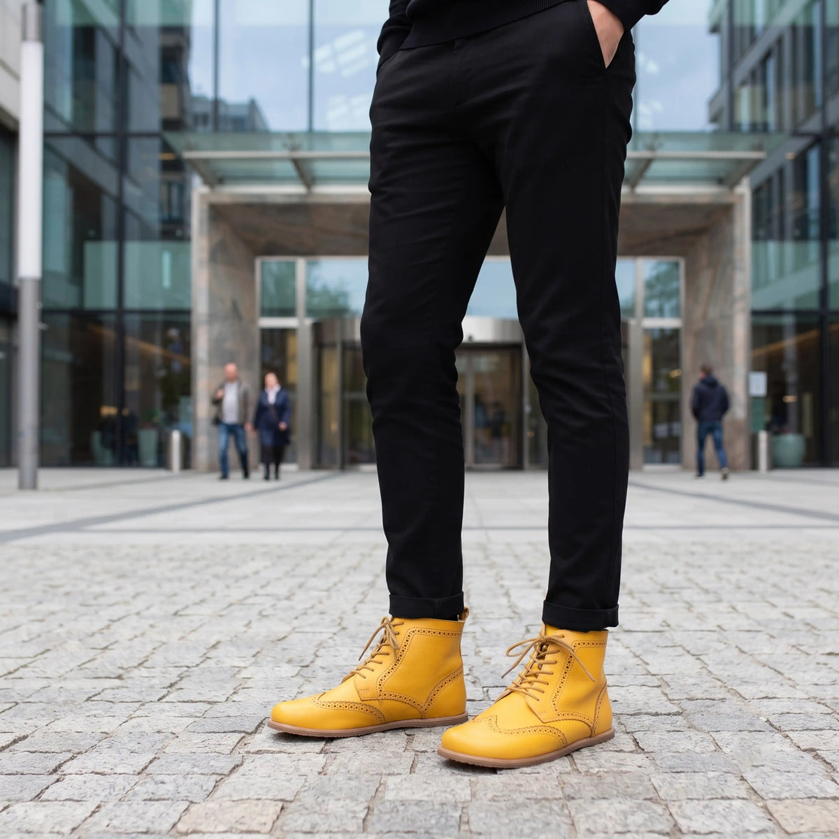 Smooth Barefoot Moccasin Boots Shoes – Eva Outsole – Yellow