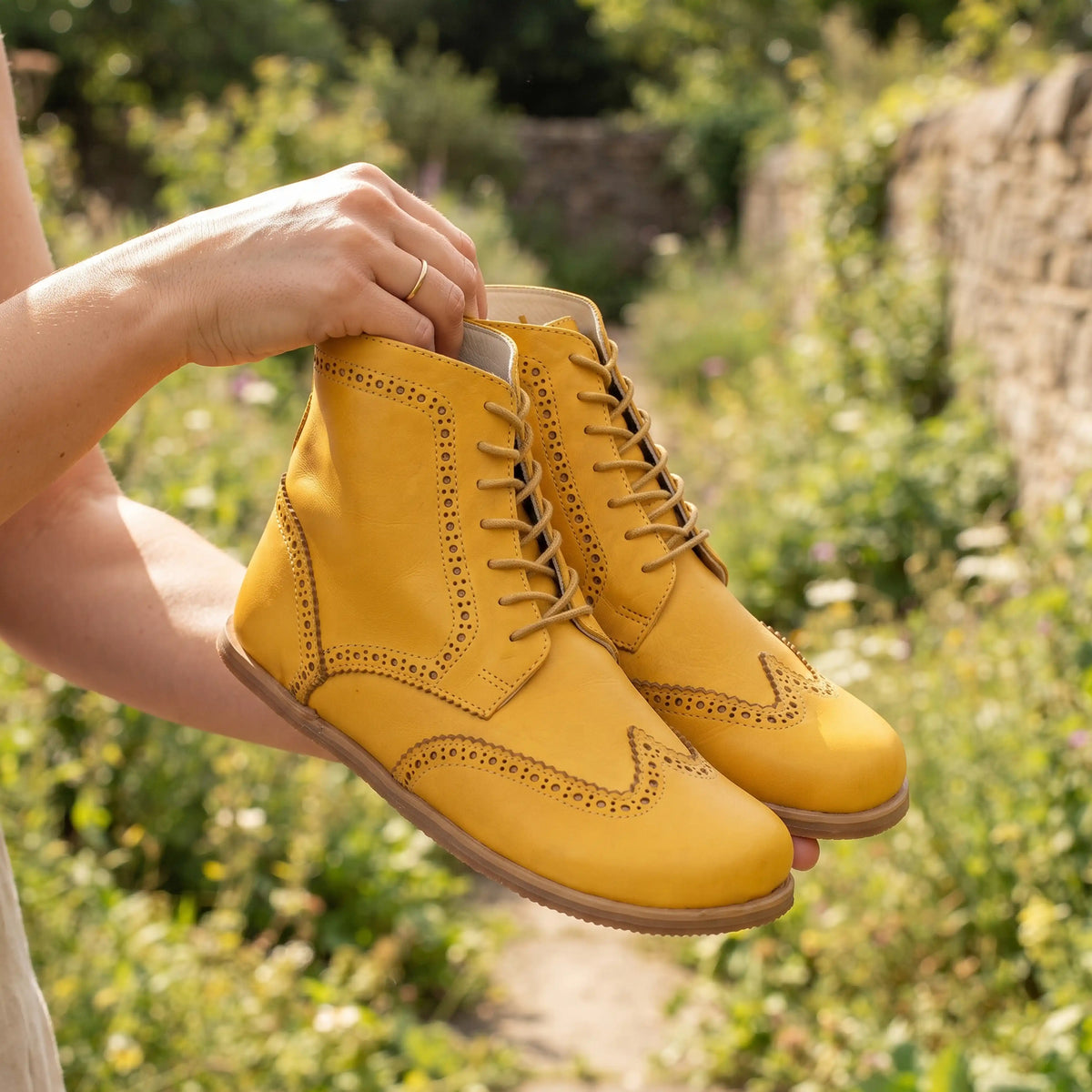 Smooth Barefoot Moccasin Boots Shoes – Eva Outsole – Yellow