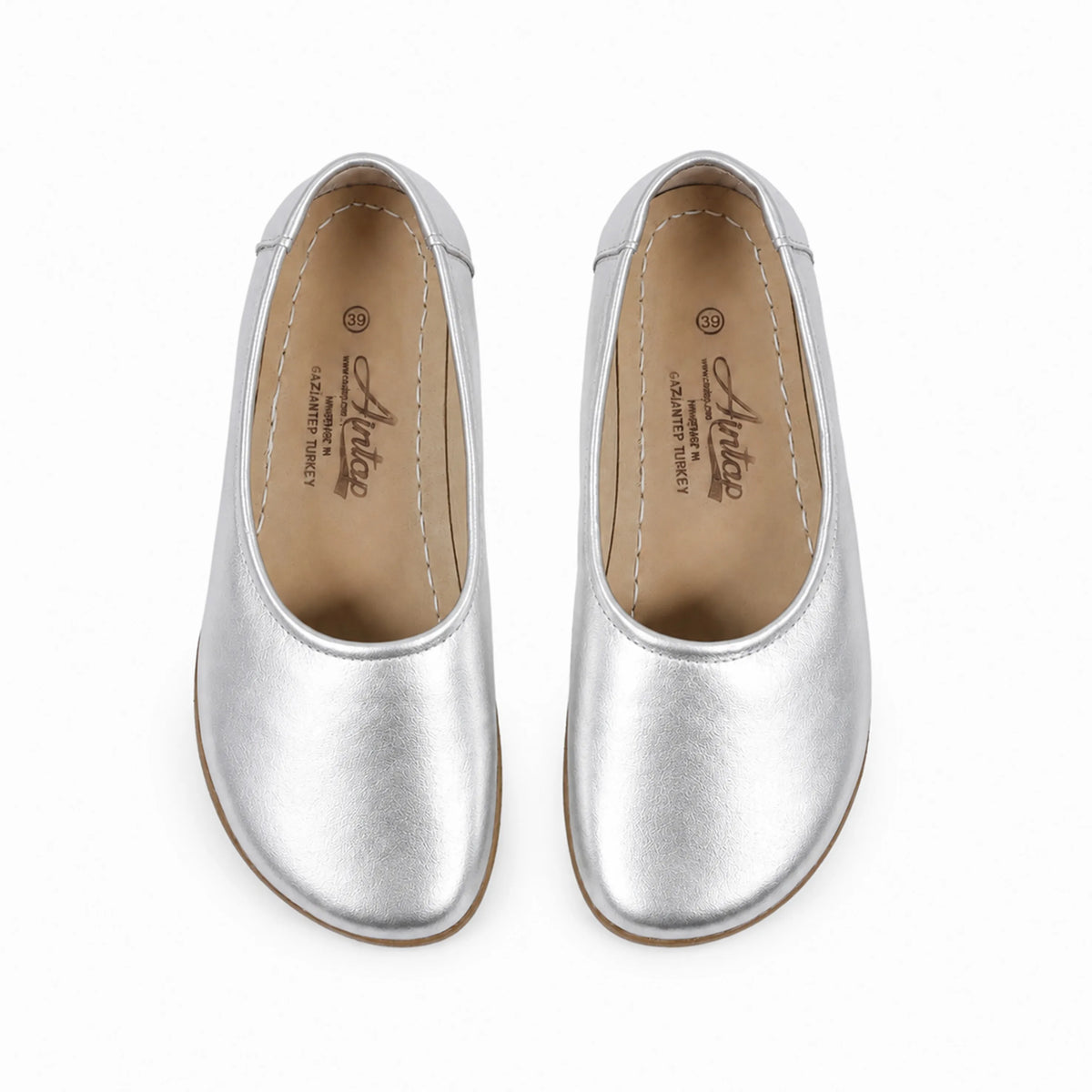 Bright Barefoot Ballet Shoes – Classic Sole — Leather Sole – Silver