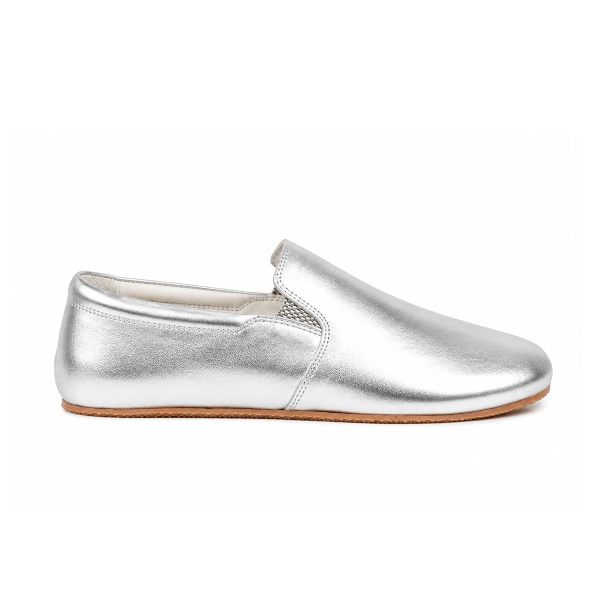 Bright Barefoot Slip-On Shoes – Rubber Sole – Silver
