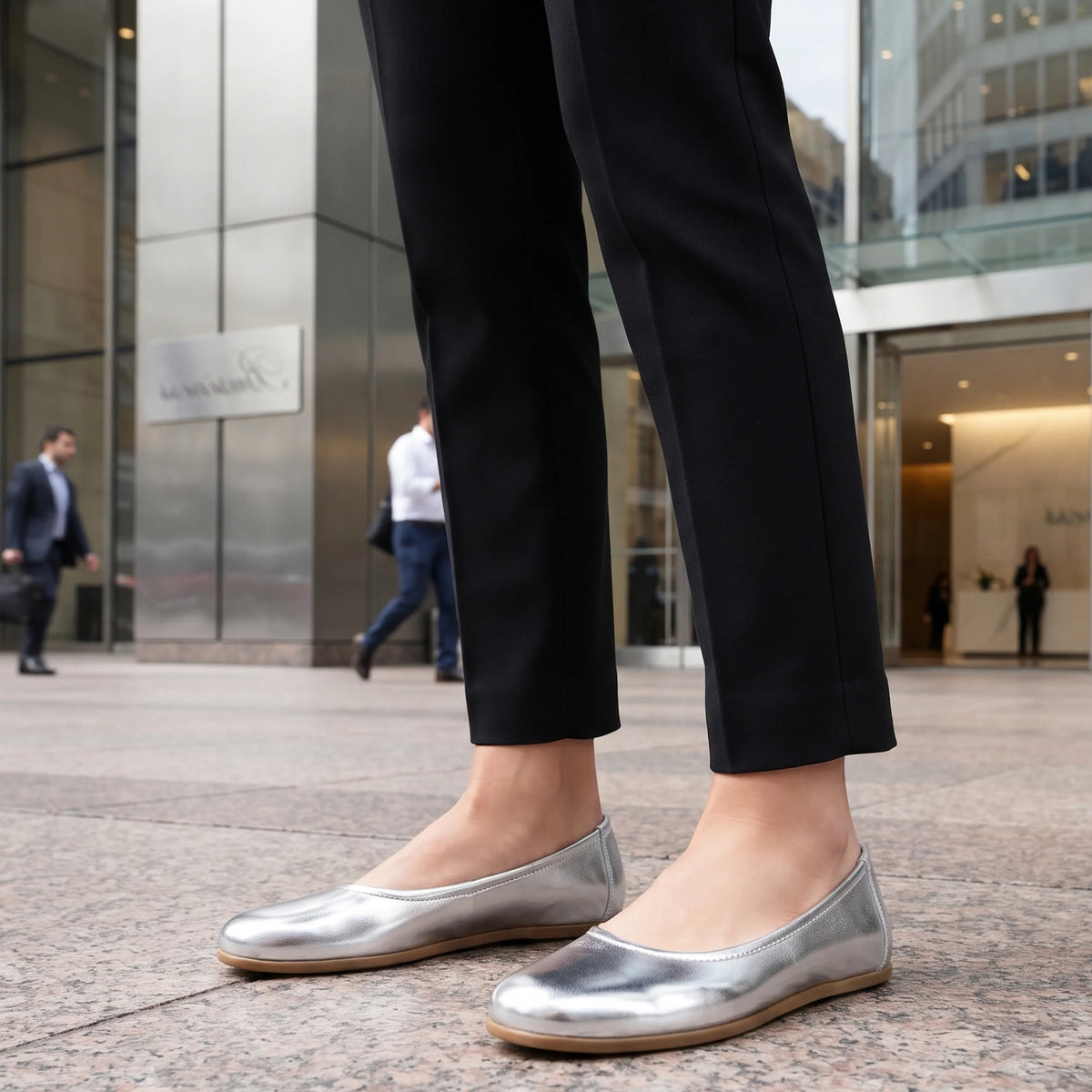 Bright Barefoot Ballet Shoes – Classic Sole — Leather Sole – Silver