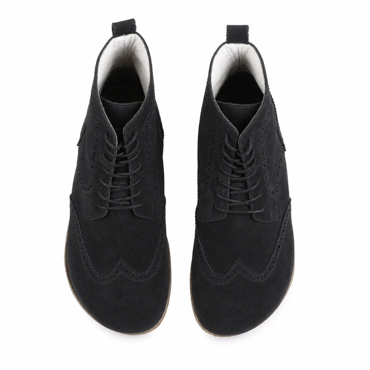 Suede Barefoot Moccasin Boots Shoes – Classic Sole — Leather Sole – Black