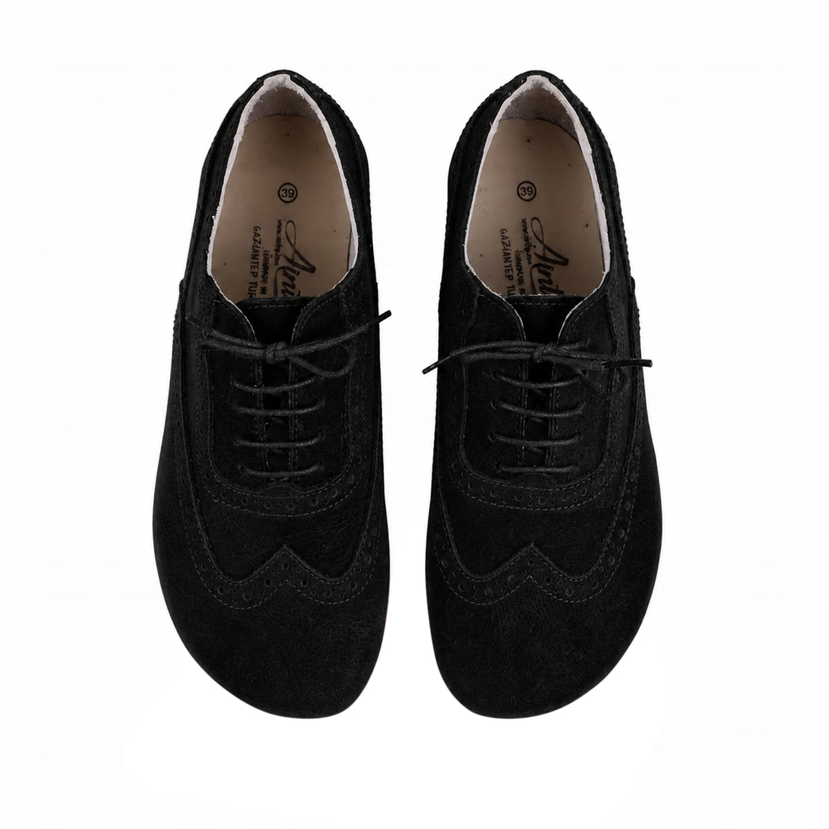 Suede Barefoot Moccasin Shoes – Rubber Sole – Black