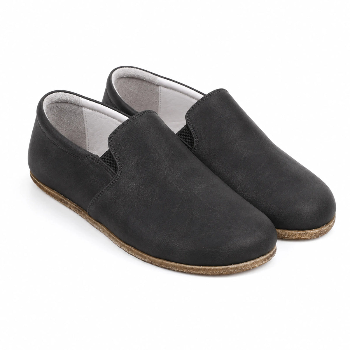 Crazy Barefoot Slip-On Shoes – Classic Sole — Leather Sole – Black